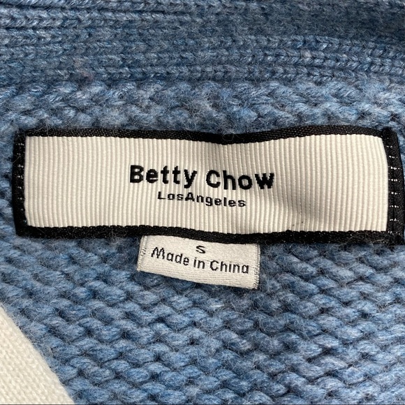 Betty Chow Cashmere Wool Angora Soft Cardigan Sweater with ribbon ties - Picture 10 of 13